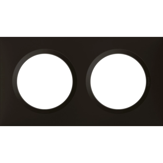 Plaque decorative dooxie 2 postes noir