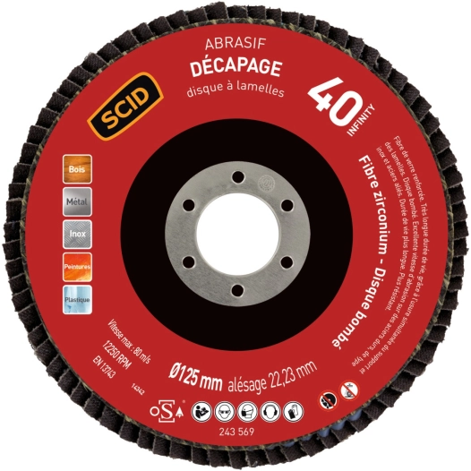 Disque zirconium infinity bombé ø 125 mm 40 1