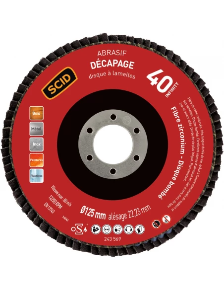 Disque zirconium infinity bombé ø 125 mm 40 1