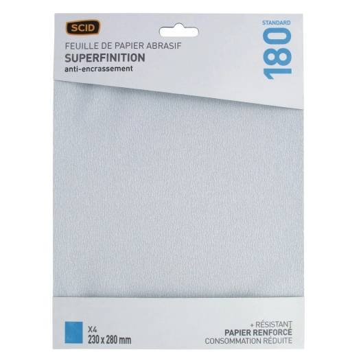 Papier corindon anti-encrassement 230 x 280 mm 180 4