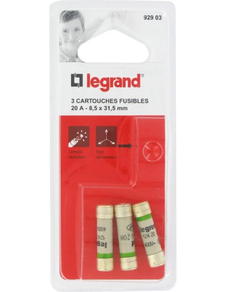 Cartouche domestique à voyant avec témoin de fusion 20 31,5 x 8,5 3