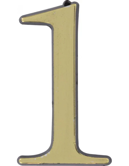 Adhésif plastique en relief coloris or '1'