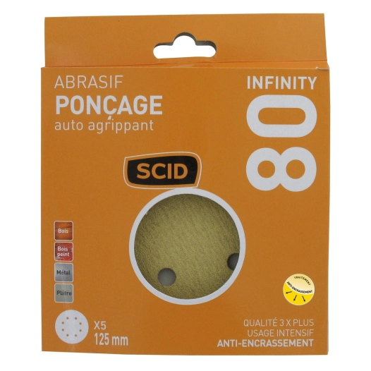 Disque auto-agrippant ø 125 mm 8 trous 80 5