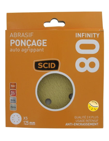 Disque auto-agrippant ø 125 mm 8 trous 80 5