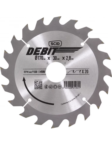 Lame au carbure pour scie circulaire ø 170 mm 20 30 2,8