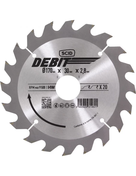 Lame au carbure pour scie circulaire ø 170 mm 20 30 2,8