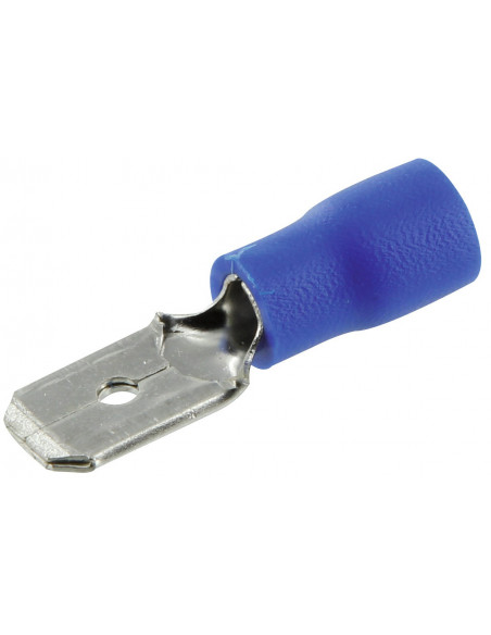 Clip male pré isolé bleue 6,35mm - 10 pièces