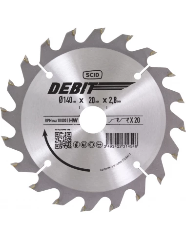 Lame au carbure pour scie circulaire ø 140 mm 20 20 2,8