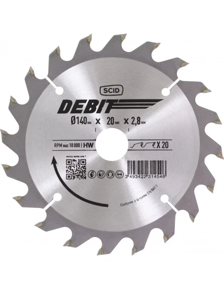 Lame au carbure pour scie circulaire ø 140 mm 20 20 2,8