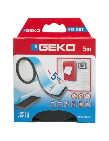 Adhésif double face extérieur - 19 mm x 5 m - noir