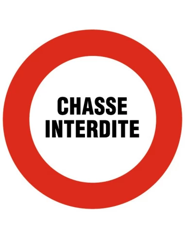 Disque plastique ø 30 cm chasse interdite