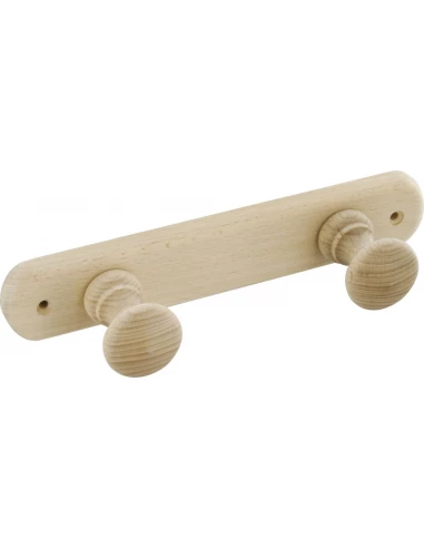 Porte-manteau bois éco bois naturel hêtre 2 têtes 23 x 6 x 4,2