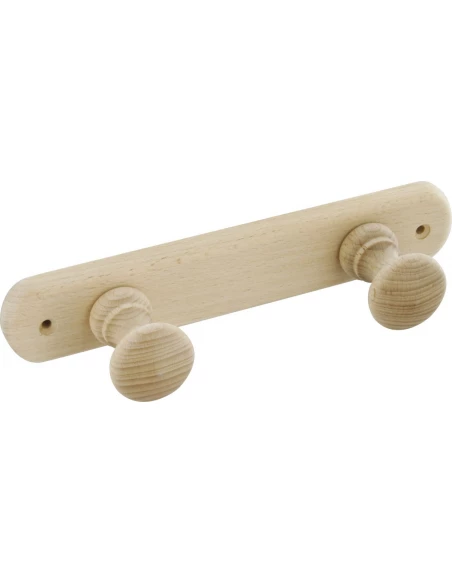Porte-manteau bois éco bois naturel hêtre 2 têtes 23 x 6 x 4,2
