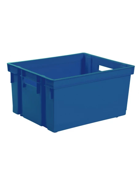 Bac de rangement 50 Litres sans couvercle – 56 × 41 × 29,5 cm – bleu minéral – EDA.