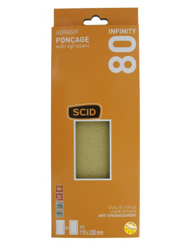 Patin Abrasif G80 SCID Grain 80, ponçage polyvalent et efficace - SCID