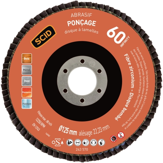 Disque zirconium infinity bombé ø 125 mm 60 1