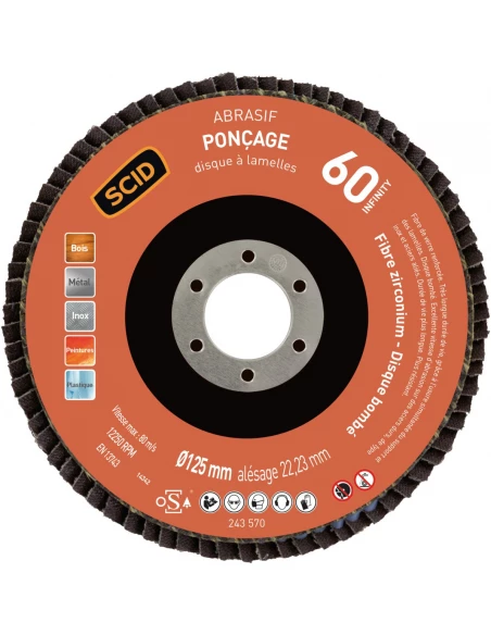 Disque zirconium infinity bombé ø 125 mm 60 1