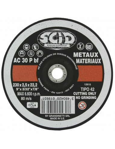 Disque à tronçonner universel 230mm Coupe polyvalente rapide et précise - SCID