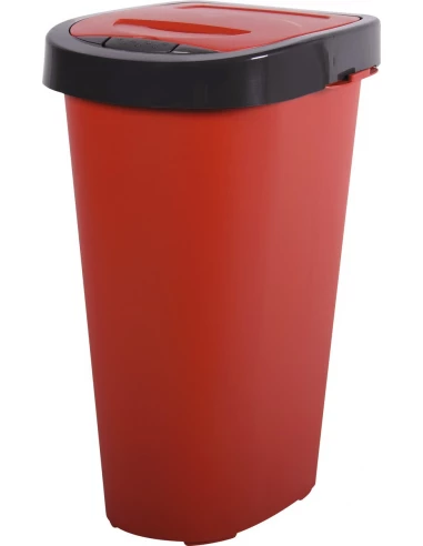 Poubelle tri-home 25 l rubis et gris anthracite