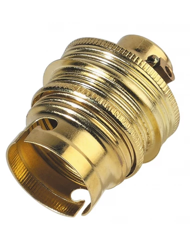 Douille b22 acier laitonné avec passage de fil raccord ø 11 mm double bague