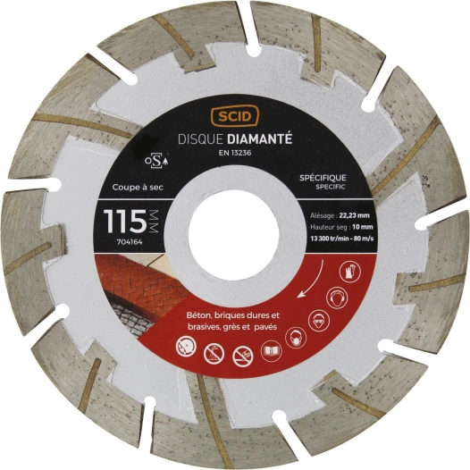 Disque matériaux durs et abrasifs 115 22,23