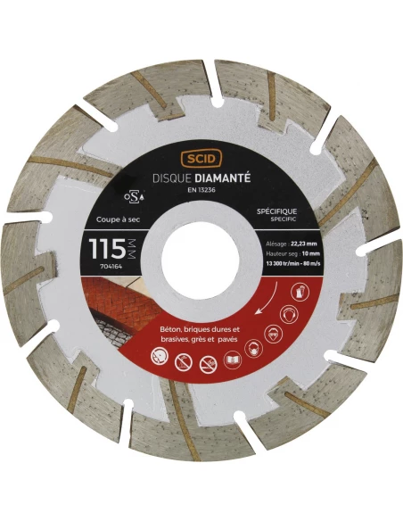 Disque matériaux durs et abrasifs 115 22,23