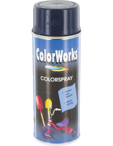 Peinture brillante aérosol 400ml  bleu fonce - 8711347171200 - Colorworks - 600957
