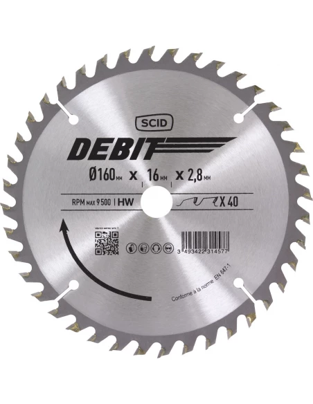 Lame au carbure pour scie circulaire ø 160 mm 40 16 2,8