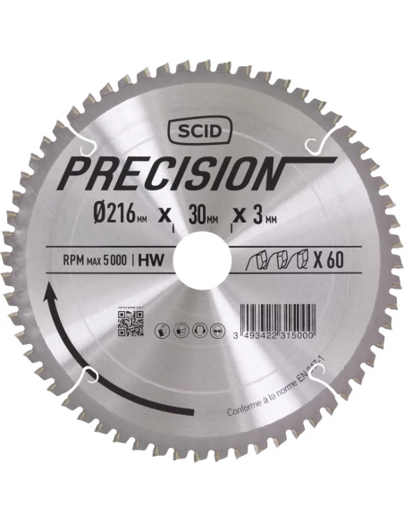 Lame denture trapézoïdale pour machines stationnaires ø 216 mm 60 30 3