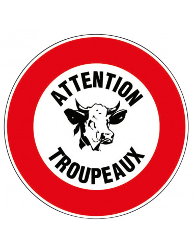 Disque Attention Troupeau Signalisation routière pour animaux - Novap