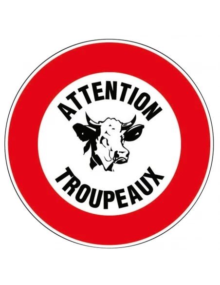 Disque plastique ø 30 cm attention troupeaux