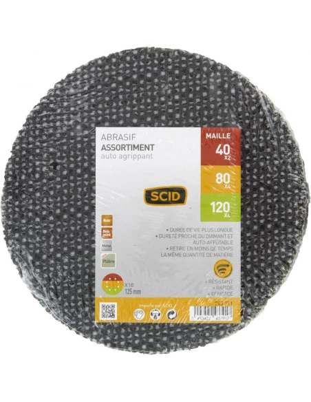 Disque auto-agrippant ø 125 mm 40 x 2 / 80 x 4 / 120 x 4 10