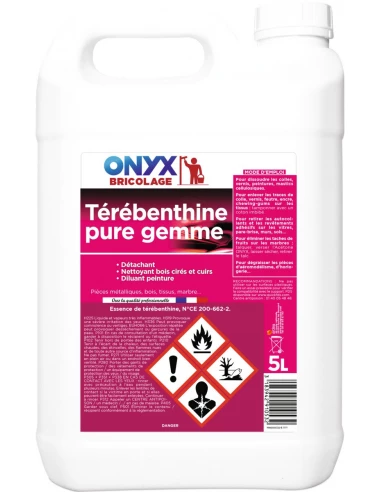 Essence térébenthine (pur gemme) bidon 5 litres - ONYX