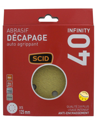 Disque abrasif SCID Infinity D125 G40 Ponçage grossier haute performance - SCID