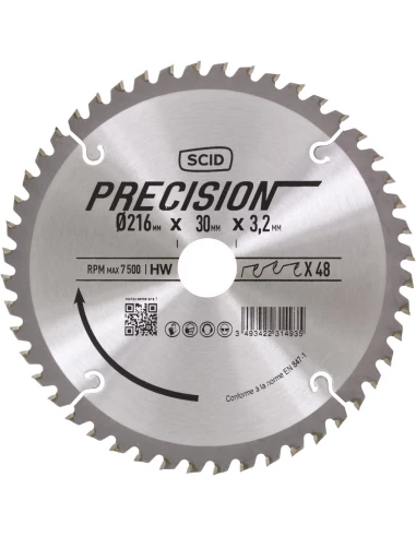 Lame denture alternée pour machines stationnaires ø 216 mm 48 30 3,2