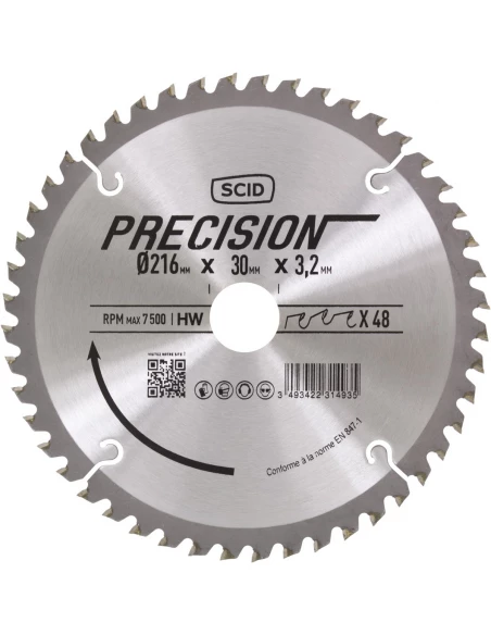 Lame denture alternée pour machines stationnaires ø 216 mm 48 30 3,2