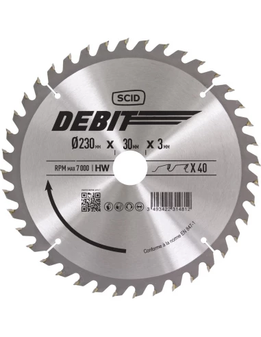 Lame au carbure pour scie circulaire ø 230 mm 40 30 3