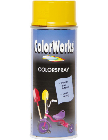 Peinture brillante aérosol 400ml br jaune or - 8711347008254 - Colorworks - 600899