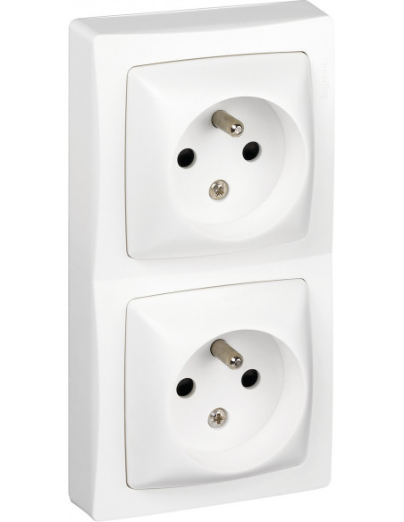 Prise Double Legrand ASL Orientation adaptable H/V - Legrand