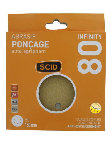 Disque abrasif Infinity D150 G80 Abrasif puissant, longue durée, grain 80 - SCID