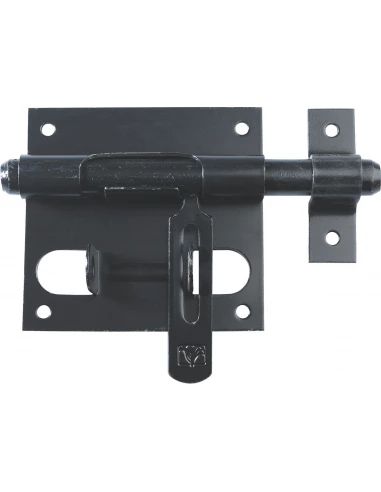 Verrou de box avec porte cadenas diamêtre 14mm gache noir - TORBEL