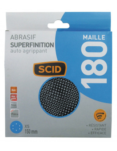 Disque Maille SCID D150 G180 Ponçage sans poussière, finition fine - SCID