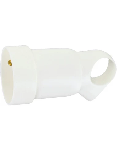 Fiche plastique avec anneau 2p+t 16 a femelle blanc