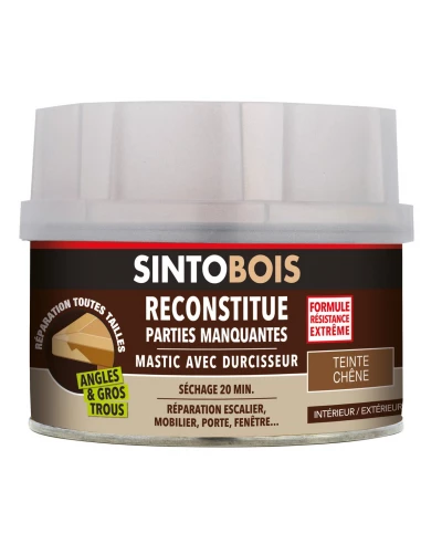 Sintobois mastic à bois avec durcisseur boîte 500 ml / 550 g chêne