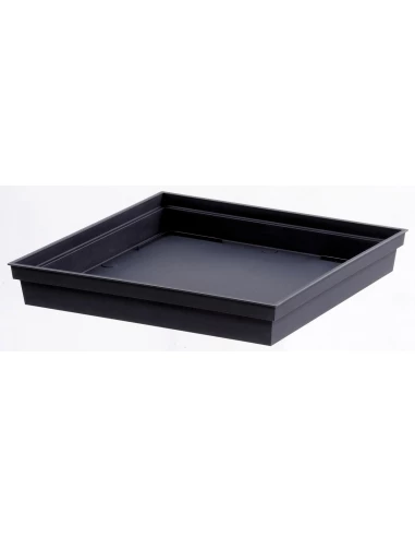 Soucoupe plastique carré toscane pot carré 22 l 26,7 x 26,7 Anthracite - EDA