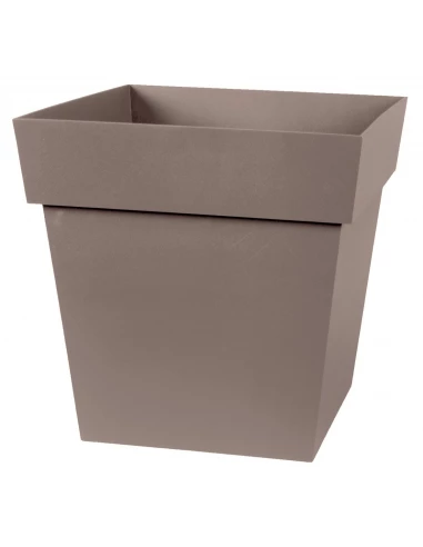 Pot plastique carré toscane 22 32 x 32 x 32 taupe