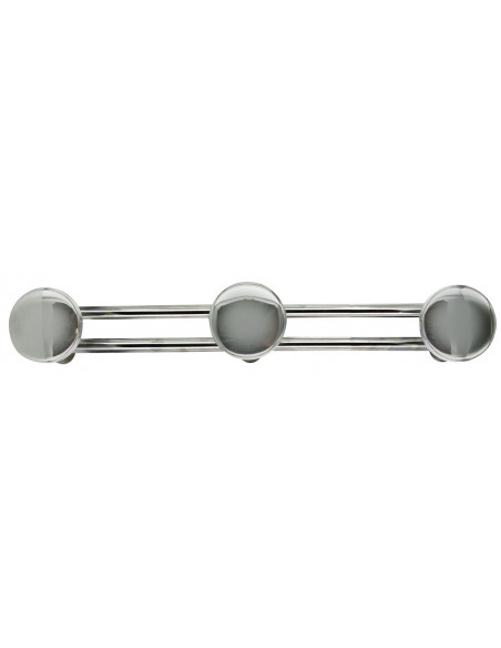 Porte-manteau métallique chromé 3 têtes 46,5 x 6,5 x 6,5