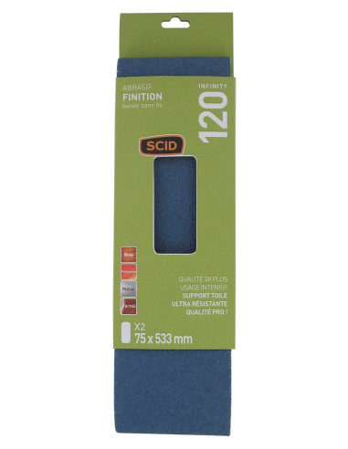 Bandes abrasives Infinity G120 Abrasif haute performance grain 120 pour ponçage fin. - SCID