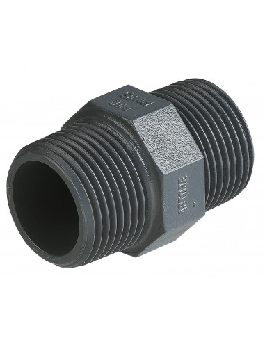 Mamelon pvc egal mâle mâle à visser 20x27