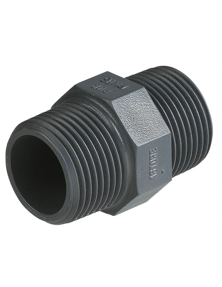 Mamelon pvc egal mâle mâle à visser 15x21